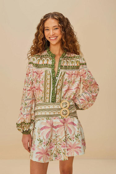 Palm Dream Off-white Blouse-Tops-Farm Rio-Debs Boutique